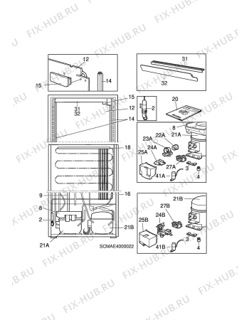 Взрыв-схема холодильника Aeg 4043-6KG - Схема узла C10 Cold, users manual